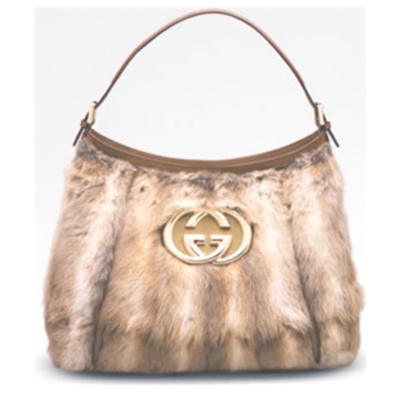 Gucci brit hobo bag in fur - Picture 3 of 13